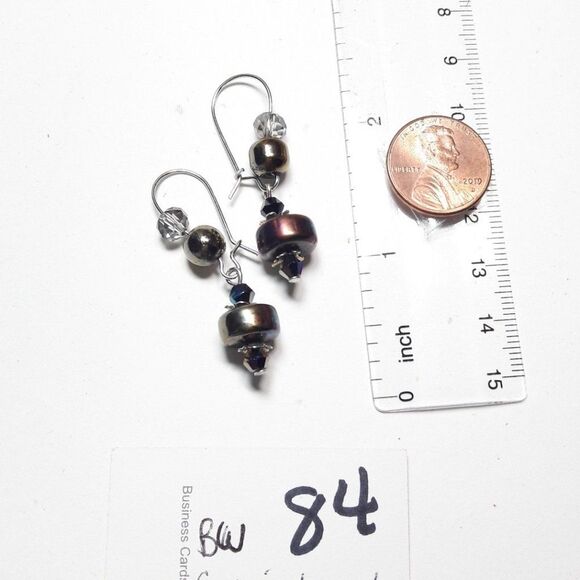 NEW Earrings Oil spill goth urban glass dangle earrings mix faceted g 084#fs - Picture 5 of 9